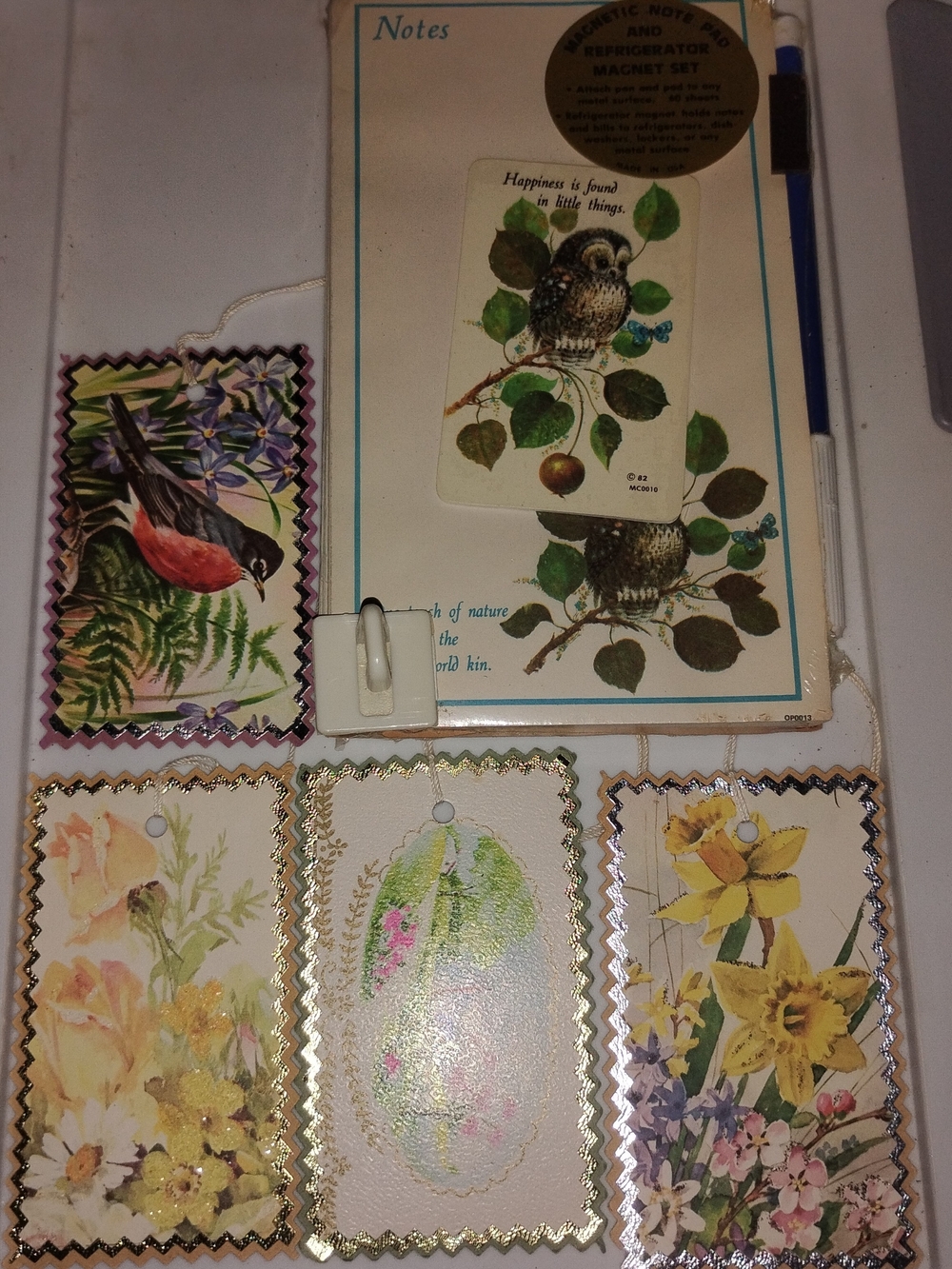 Vintage Floral & Bird Decorative Note Cards and Bookmarks Set